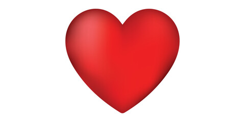 Obraz premium Red Heart Icon Symbolizing Love, Romance, Valentine and Affection on White Background