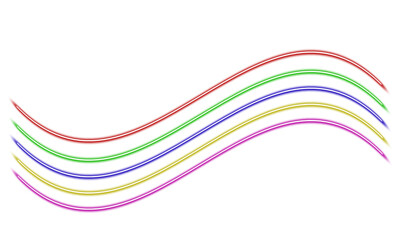 Fototapeta premium Rainbow Neon Light Border Collection with Glowing Streaks and Sparkling Ray Effects