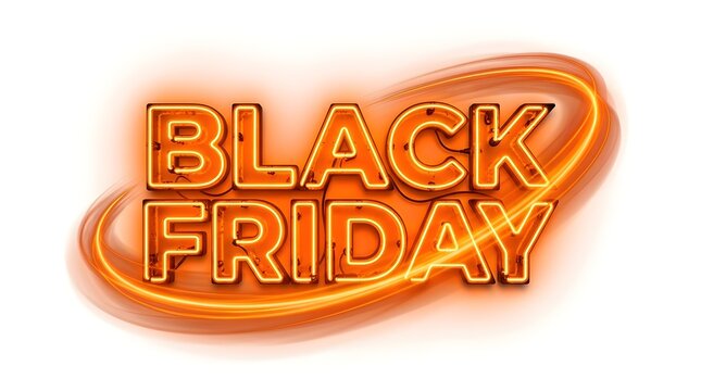Black friday neon sign glowing style promotional design vector