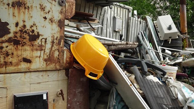 Huge pile of garbage at a junkyard