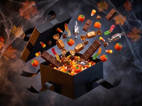 Colorful Halloween Candy Explosion with Pumpkins and Treats. Spirithalloween, Halloween Superstore