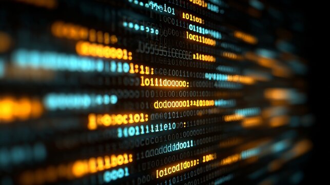 Cloud Computing Data Security, a close-up of glowing code lines forming a protective algorithm around a sensitive data variable within a cloud application. 