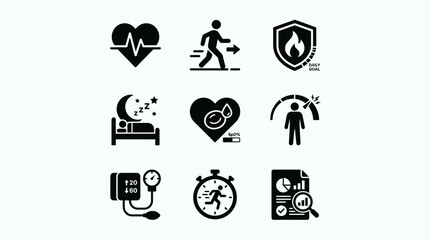 Fototapeta premium Medical health care symbols icons set.