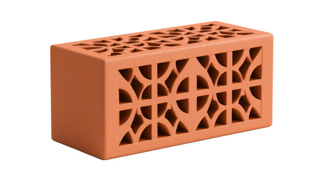 Terracotta Breeze Block with Geometric Openwork Holes
