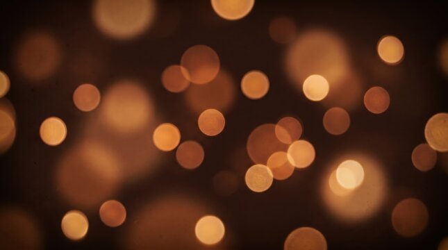 Abstract golden bokeh lights, defocused warm glowing orbs, festive Christmas or party atmosphere, magical holiday decoration blur, elegant texture for design overlay