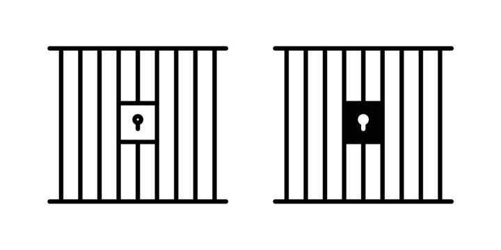 Prison Icon represents correctional facilities, detention, incarceration, law enforcement, criminal justice, security, and legal institutions.