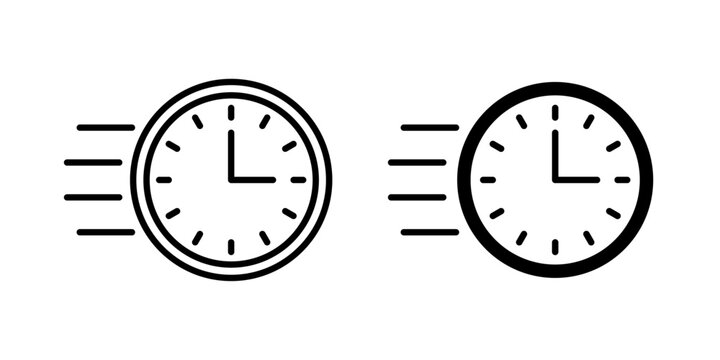 Quick Time Icon represents fast timing, speed, efficiency, short durations, rapid actions, and activities that need to be completed within limited time.