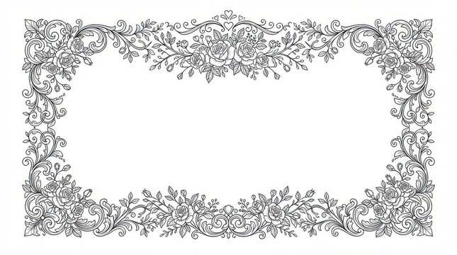 Floral Ornament Frame Vector Art Gigapixel Standard Perfectlyclear Vector