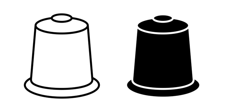 Coffee Capsule Icon represents single-serving coffee pods used with compatible machines to prepare convenient coffee beverages at home, offices, and cafes.
