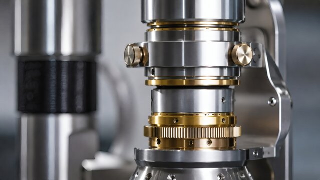 85mm Telephoto Shot of Focused Ion Beam (FIB) Electrostatic Quadrupole Lens Column