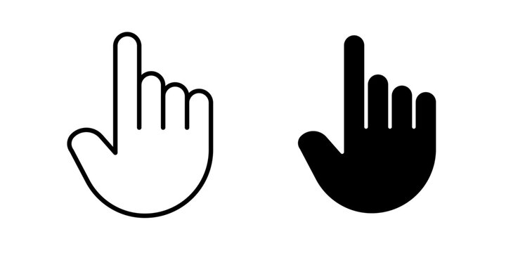 Finger Icon represents touch, pointing, pressing, selecting, gestures, interaction, and control through hand or touchscreen movements.