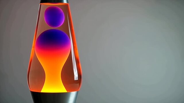 Retro Lava Lamp with Flowing Wax Blobs