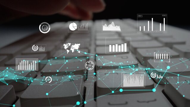 Explore the intersection of technology and data analysis with this engaging image featuring a keyboard and various analytical charts, perfect for business and innovation themes. Xenic
