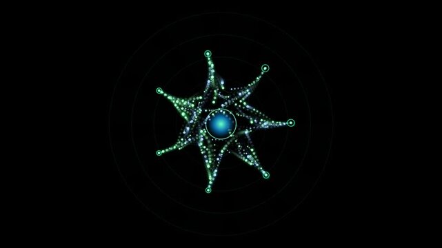 Cyber ​​Star Node Network Core HUD Radar Motion Loop