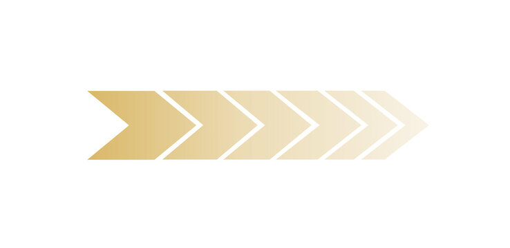 A series of chevron arrows pointing to the right, gradually fading from a deep yellow to a light cream. This abstract graphic represents progress, direction, and flow