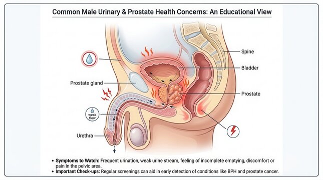 Male Urinary And Prostate Health Anatomy Illustration