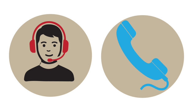 PrintCustomer Service Call Center Support Icons Vector 
