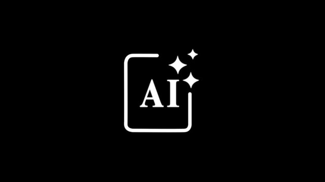 Clean and modern AI design icon animation isolated on white background