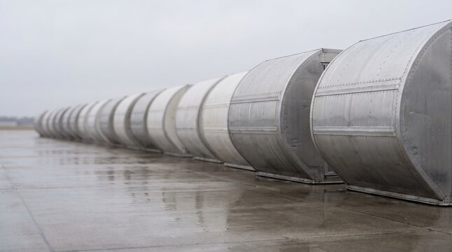 Temperature controlled air cargo containers ranked on an apron