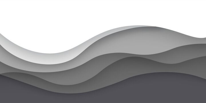 3D abstract background and gradient gray to black, paper cut shapes. Vector design layout for business presentations, flyers, posters and invitations
