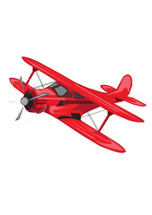 red biplane isolated on white background © Han