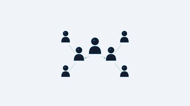 Group of people icon hierarchy forming organizational chart. 4K Video