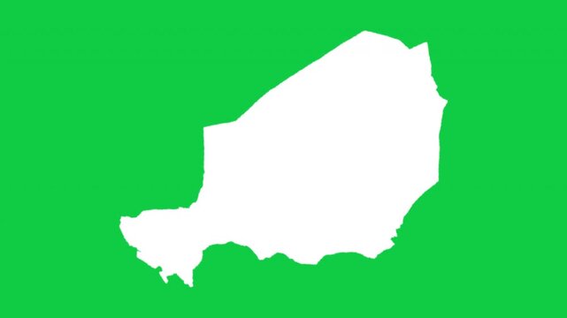 Niger wiggle animation map loop green background