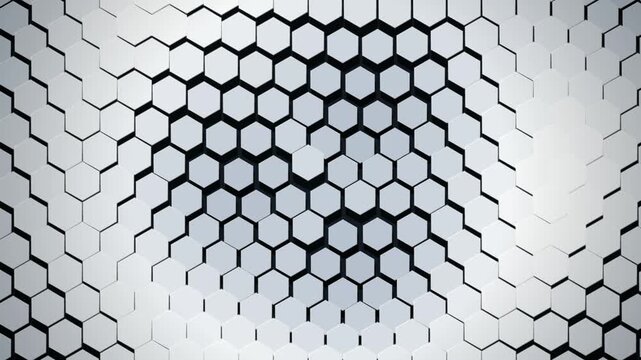 Abstract White Hexagon Grid Technology Animation For Digital Network Backgrounds And Futuristic Motion Graphics Data Processing Presentations
