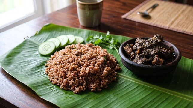 Meghalayan Jadoh Red Rice and Black Sesame Pork