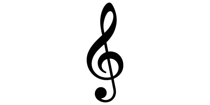 Treble clef music symbol for musical notation and audio industry design elements.