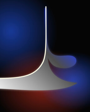 Charcoal, Silver, Liquid Light Cusp Abstract Background