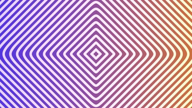 Colorful geometric diamond stripes move in a bold optical pattern, creating a retro abstract motion background for music, fashion, social media and VJ design.