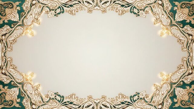 Ornate Floral Border Repeating Pattern Gentle Motion Subtle Opalescent Background Elegant Decorative Element