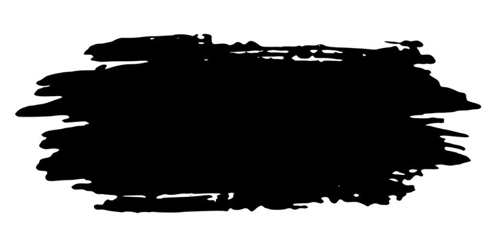 Black hand drawn brush stroke for abstract overlay design