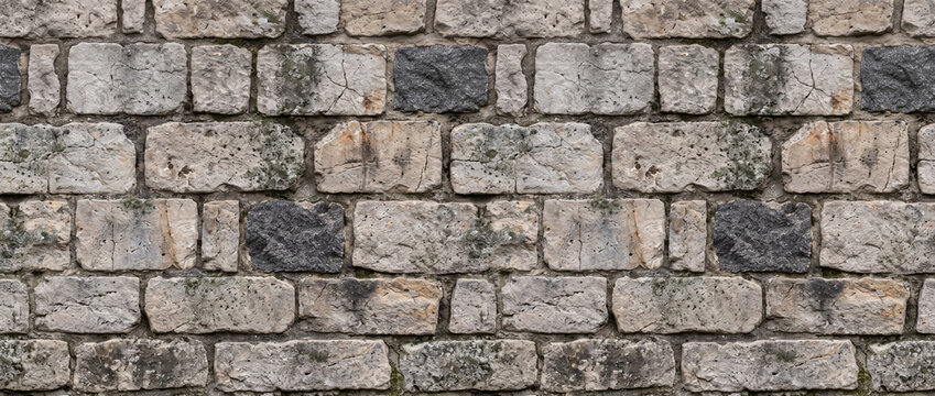 Weathered Limestone Stone Wall Texture with Rustic Masonry