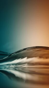 Abstract Liquid Wave Motion With Teal and Orange Gradient Lighting