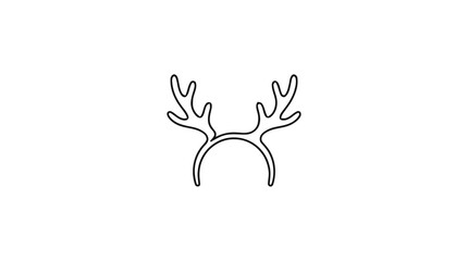 Fototapeta premium Mountain landscape icon featuring peaks and a sun inside a square frame with clean black outlines.