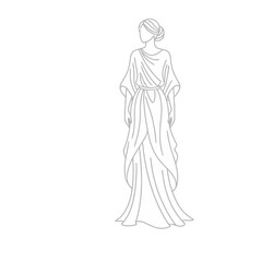 Fototapeta premium Line art of a woman in a toga