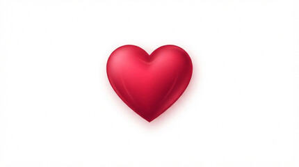 Fototapeta premium Red 3D heart shape isolated on white background symbol of love and romance