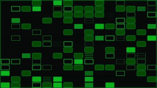 Green digital data visualization with moving bars for biotech analytics