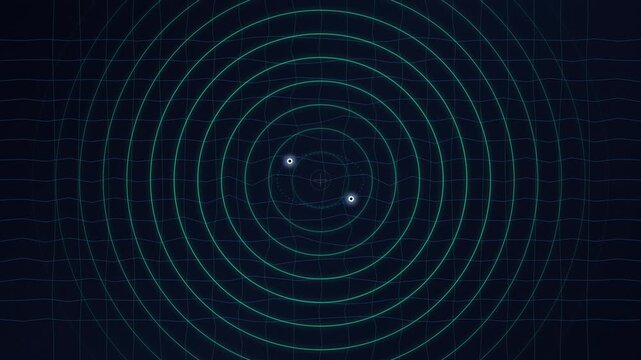 Gravitational wave ripples distorting spacetime coordinate grid