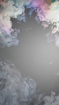 Abstract Pastel Ink Clouds Swirling in Water, Slow Motion Fluid Motion Background