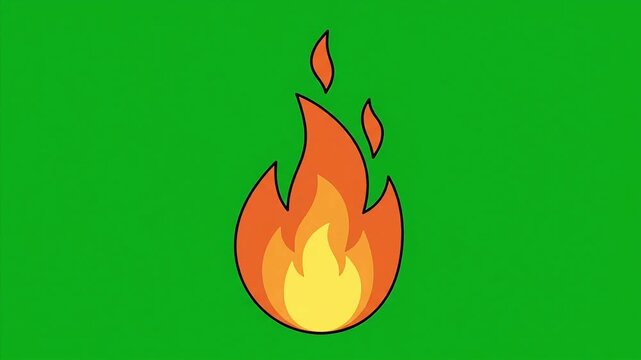 Cartoon Fire Flame Green Screen Visual Effect Animation