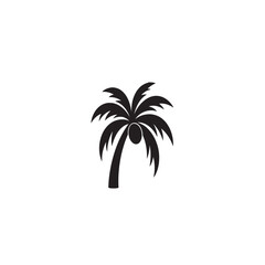 Fototapeta premium coconat tree silhouette on a white background