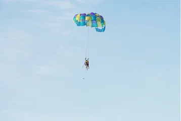 Parasailing over the sea. Da Nang coast. Active leisure. © nadezhda F
