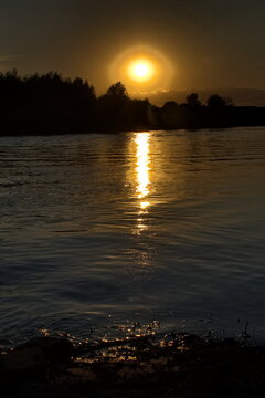 Sonnenuntergang in Veltheim an der Weser