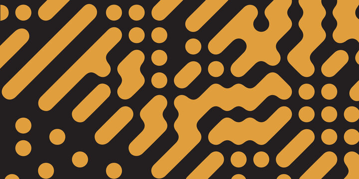 Yellow abstract matrix background seamless geometric vector pattern