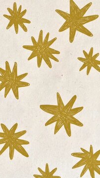 Handdrawn motion golden stars