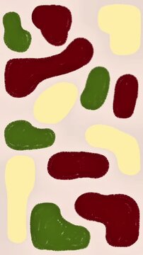 Handdrawn motion liquid cherry olive color