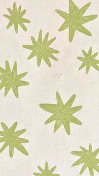 Handdrawn motion green stars